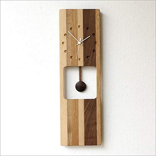 Amazon.co.jp: 掛け時計 木製 振り子 ナチュラル 縦長 天然木 ウッド